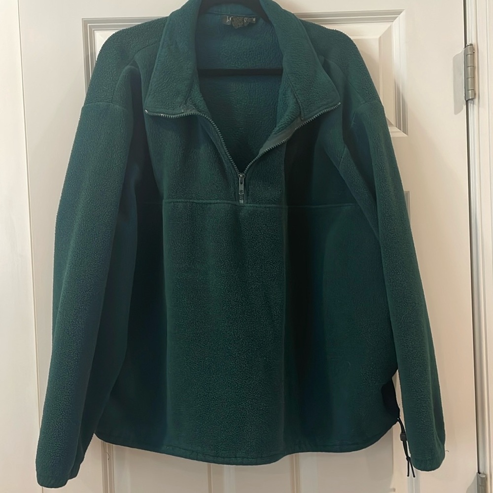 J Crew Green Fleece Pullover Sz XL